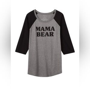 Torrid Classic Fit Raglan Tee - Mama Bear Grey & Black - Size 1 - Gently used